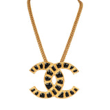 Pre-owned Chanel Large "Along The Nile" Short CC Necklace Black, Resin Gold - Thumbnail View 1