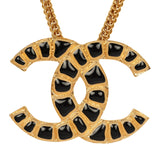 Pre-owned Chanel Large "Along The Nile" Short CC Necklace Black, Resin Gold - Thumbnail View 2