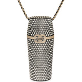Chanel Crystal-Embellished Lipstick Case Long Necklace Black Resin, Crystals Light Gold Hardware - Thumbnail View 2