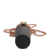 Pre-owned Chanel Lipstick Case Long Necklace Black Resin, Orange Leather Light Gold Hardware - Thumbnail View 5