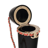 Pre-owned Chanel Lipstick Case Long Necklace Black Resin, Orange Leather Light Gold Hardware - Thumbnail View 7