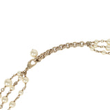Chanel Long Crystal CHA-NEL Multi-Strand CC Pearl Necklace Ivory Pearls, Light Gold Tone Hardware - Thumbnail View 8