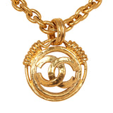 Vintage Chanel CC Medallion Chunky Chain Pendant Necklace Gold Plated Hardware - Thumbnail View 3