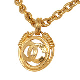 Vintage Chanel CC Medallion Chunky Chain Pendant Necklace Gold Plated Hardware - Thumbnail View 7