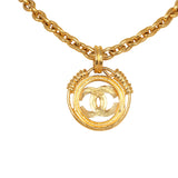 Vintage Chanel CC Medallion Chunky Chain Pendant Necklace Gold Plated Hardware - Thumbnail View 5