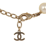 Chanel No.5 Pearl Drop Short Pearl Necklace White, Light Gold Tone Hardware - Thumbnail View 6