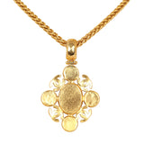 Vintage Chanel Long CC Gripoix Stone Pendant Necklace Tiger Eye, Gold Plated Hardware - Thumbnail View 4