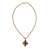 Vintage Chanel Long CC Gripoix Stone Pendant Necklace Tiger Eye, Gold Plated Hardware - Thumbnail View 6