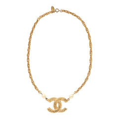 Vintage Chanel CC Short Necklace Gold Plated Hardware