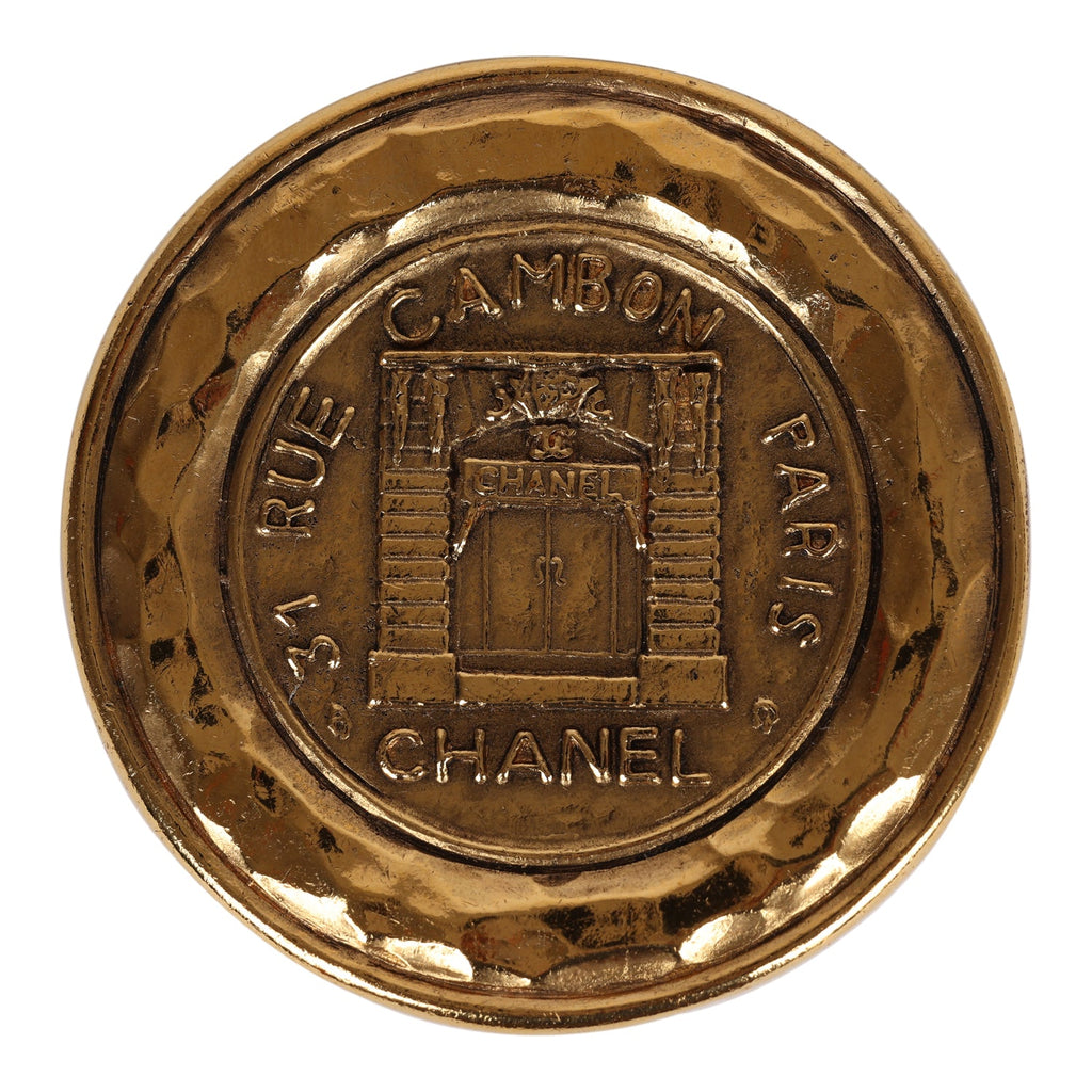 gold chanel brooch pin vintage