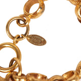 Vintage Chanel Rolo Chain Logo Bracelet Gold Metal