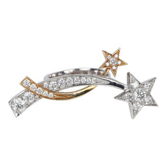 Pre-owned Chanel Etoile Filante Ring 18k White and Yellow Gold with Diamonds