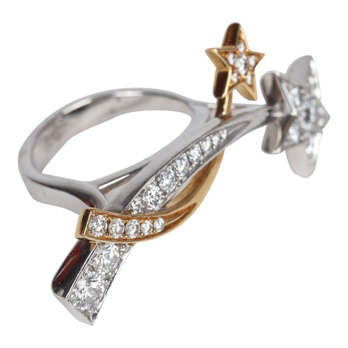 Pre-owned Chanel Etoile Filante Ring 18k White and Yellow Gold with Diamonds