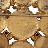 Vintage Chanel Oval CC Cabochon Brooch Multi Gold Plated Hardware