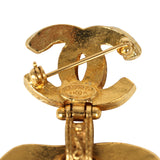 Vintage Chanel CC Dangle Gripoix Heart Brooch Green Gold Plated Hardware - Thumbnail View 5