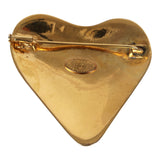 Vintage Chanel CC Heart Brooch Gold Plated Hardware - Thumbnail View 3