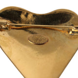 Vintage Chanel CC Heart Brooch Gold Plated Hardware - Thumbnail View 4