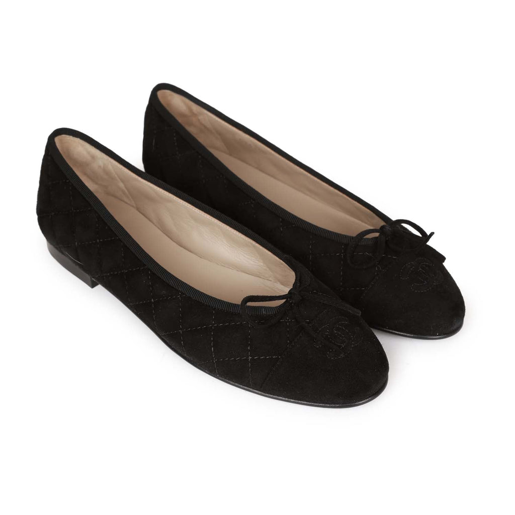 black chanel ballerina shoes