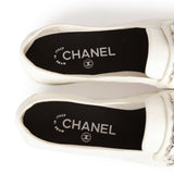 Chanel White Lambskin Loafers 37