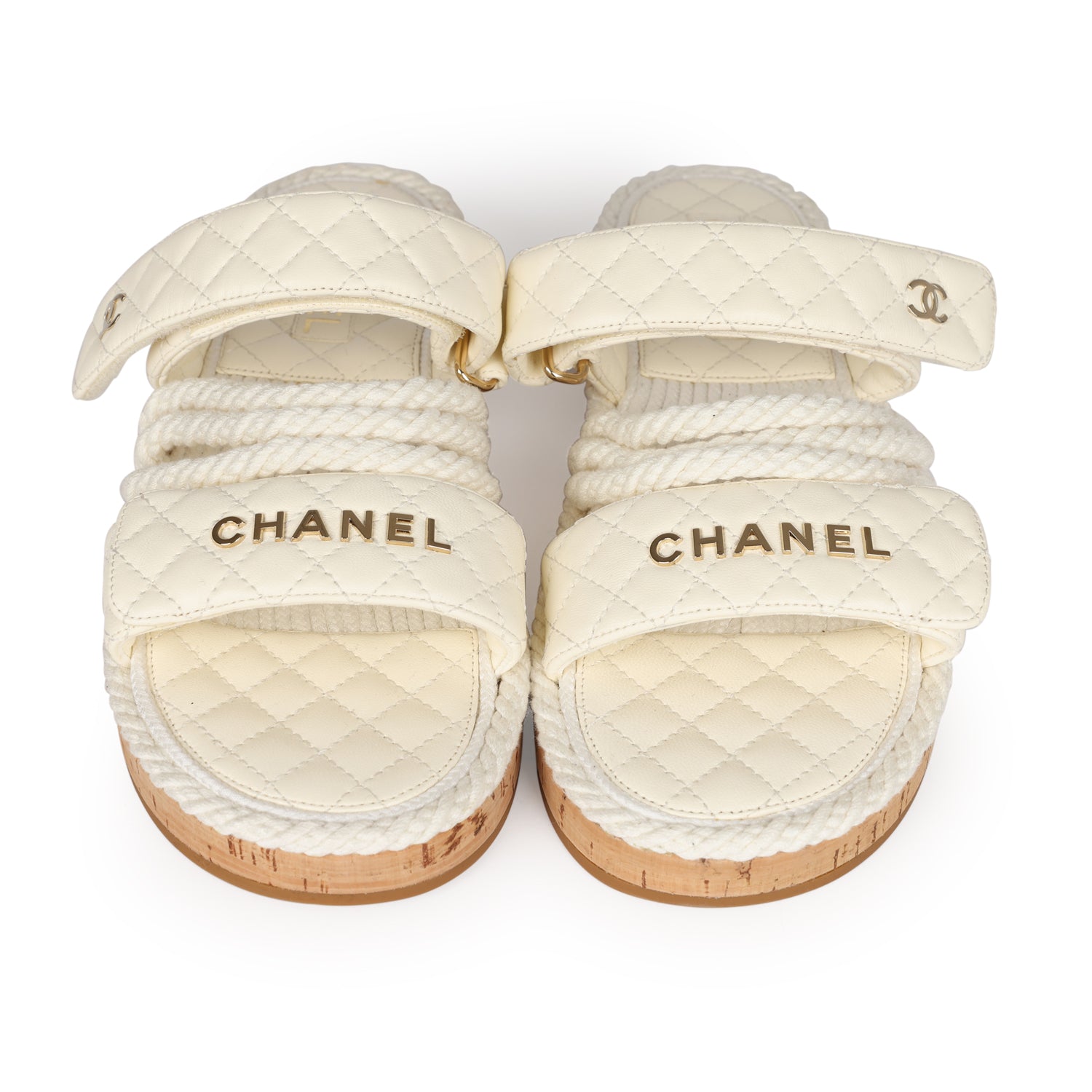 Chanel Rope Sandals White Lambskin Gold Hardware 41 EU – Madison Avenue ...