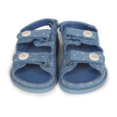 Chanel Dad Sandals Blue Denim Silver Hardware 38 EU