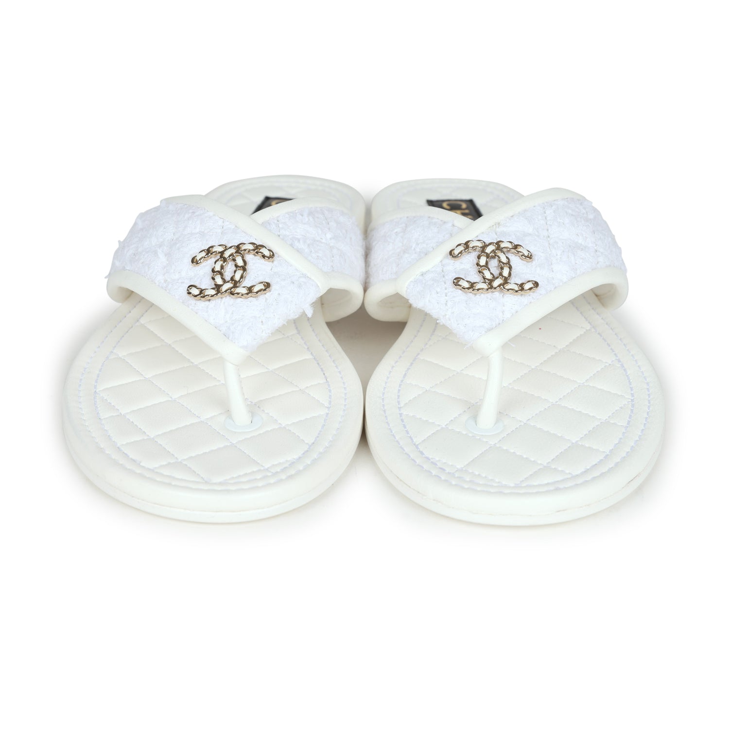 cc thong sandal black quilted lambskin