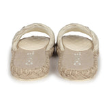 Chanel CC Braided Knit Interlocking Slide Sandals Cream Gold Hardware 37 EU