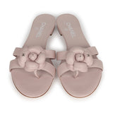 Chanel Pink Camellia Lambskin Sandals 39 EU