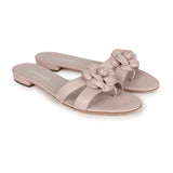 Chanel Pink Camellia Lambskin Sandals 39 EU