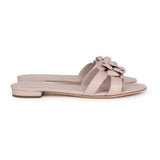 Chanel Pink Camellia Lambskin Sandals 39 EU