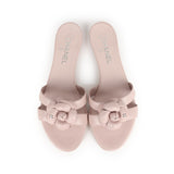 Chanel Pink Camellia Lambskin Sandals 39 EU