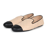 Chanel Beige and Black Flats with Clutch 37 EU