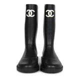 Chanel Black High Caoutchouc CC Boots EU 41