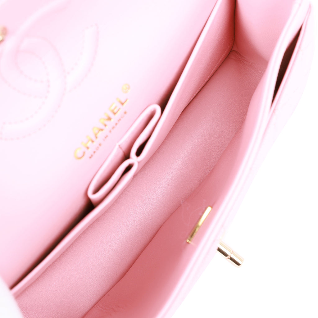 chanel pink mini flap bag