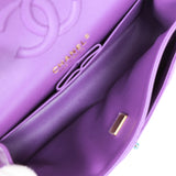 Chanel Small Classic Double Flap Purple Caviar Light Gold Hardware