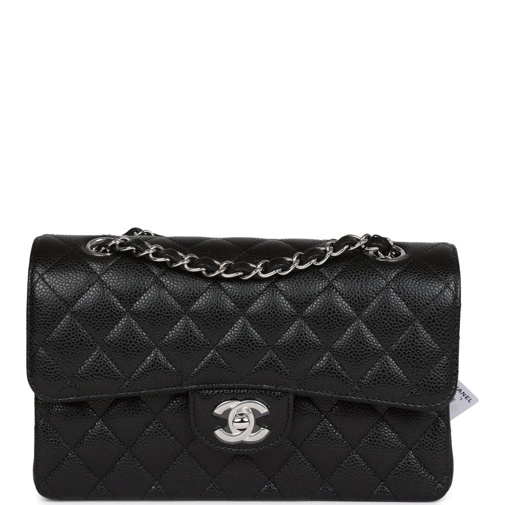 Pre-Owned Chanel Small Black White Chevron Couture Flap Bag