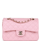 Chanel Small Classic Double Flap Bag Pink Caviar Light Gold Hardware