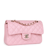 Chanel Small Classic Double Flap Bag Pink Caviar Light Gold Hardware