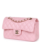 Chanel Small Classic Double Flap Bag Pink Caviar Light Gold Hardware