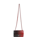 Pre-owned Chanel Mini Rectangular Flap Bag Red and Black Python Ruthenium Hardware