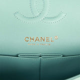 Chanel Small Classic Double Flap Bag Tiffany Blue Caviar Light Gold Hardware