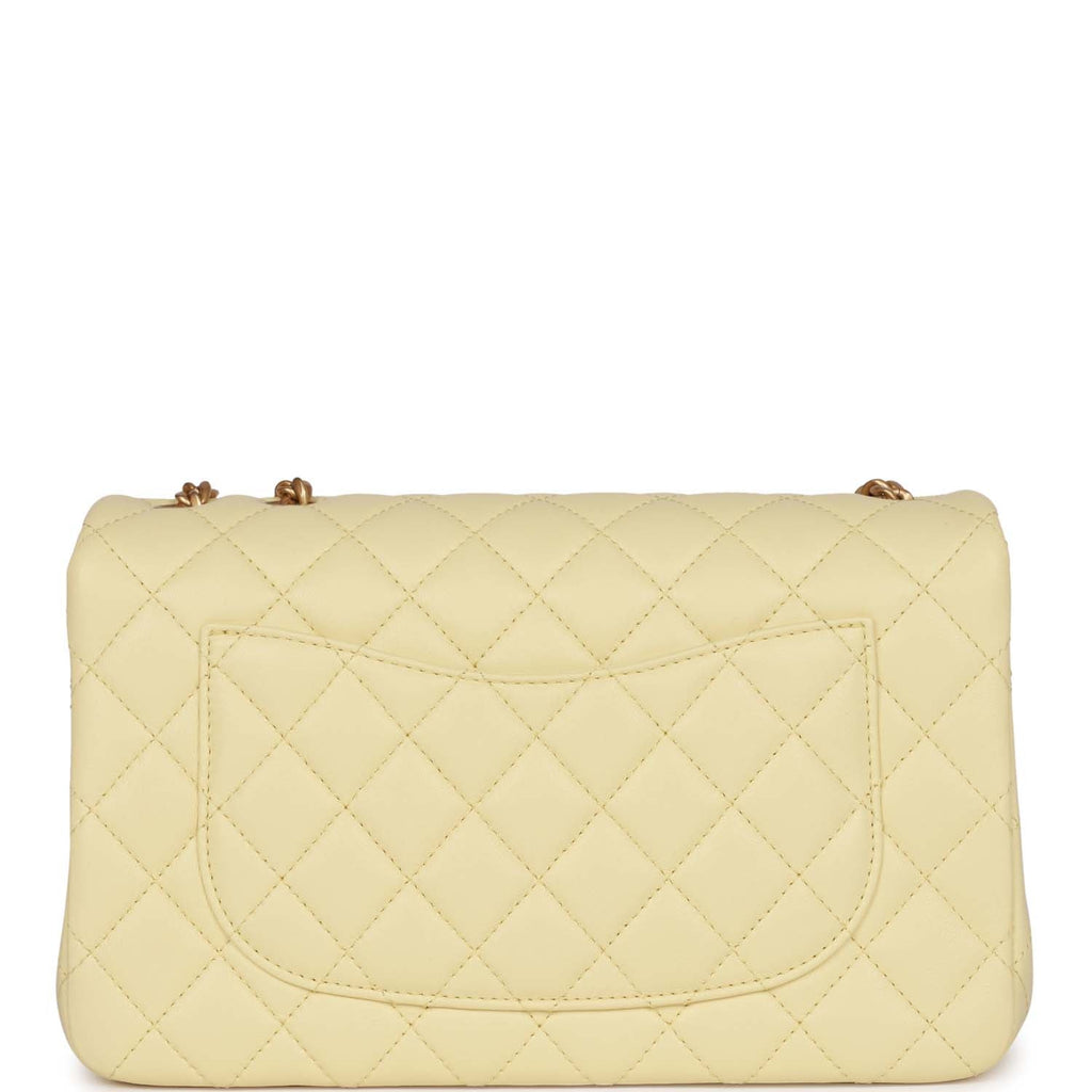 Chanel Pearl Crush Quilted Mini Square Pastel Yellow Lambskin, Luxury, Bags  & Wallets on Carousell