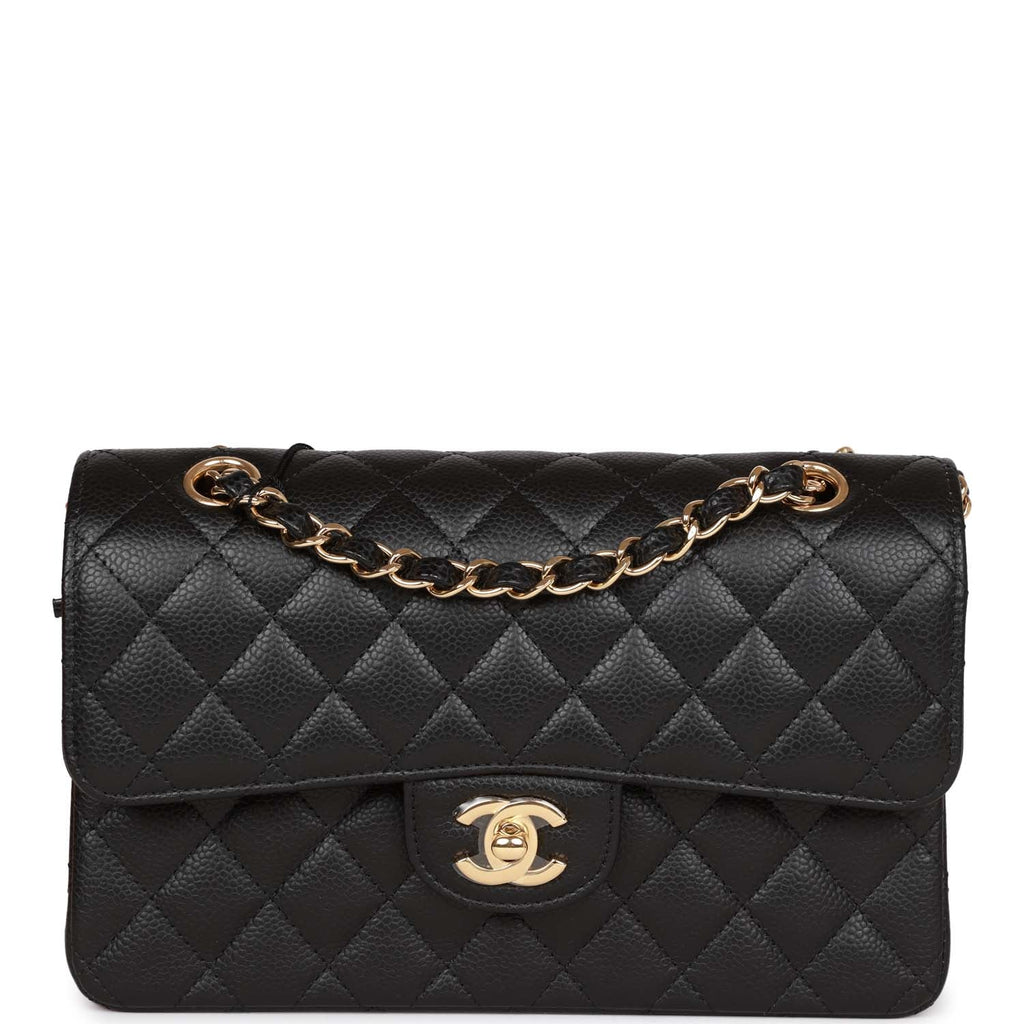 Chanel Classic Small Double Flap, Black Caviar Leather with Gold Hardware,  New in Box GA003