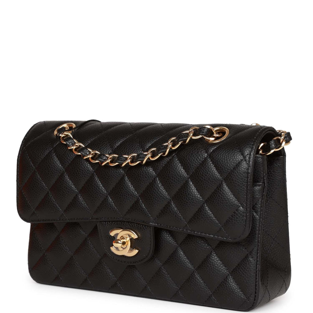 Chanel Vintage Black Quilted Caviar Leather Classic Double Flap Bag –  STYLISHTOP
