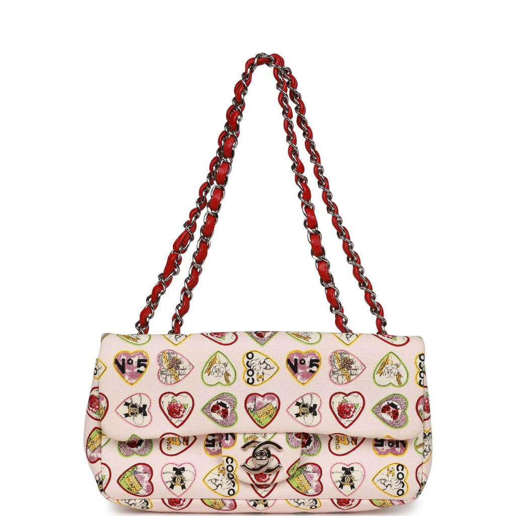 Chanel 2006 Heart Charm Motif Canvas Bag