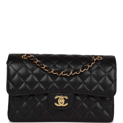 Chanel Small Classic Double Flap Black Caviar Gold Hardware