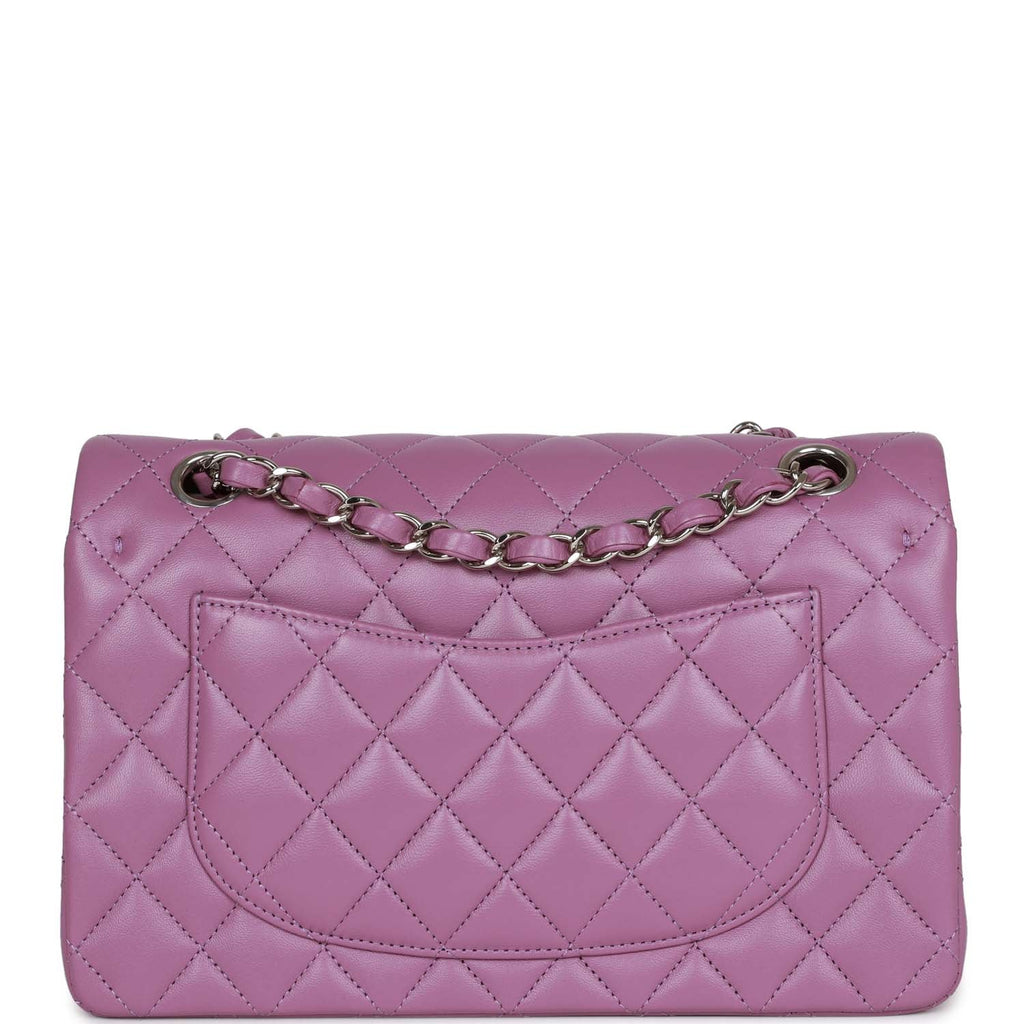 Chanel Purple Lambskin Small Classic Double Flap Silver Hardware – Madison  Avenue Couture