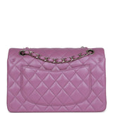 Chanel Small Classic Double Flap Bag Purple Lambskin Silver Hardware