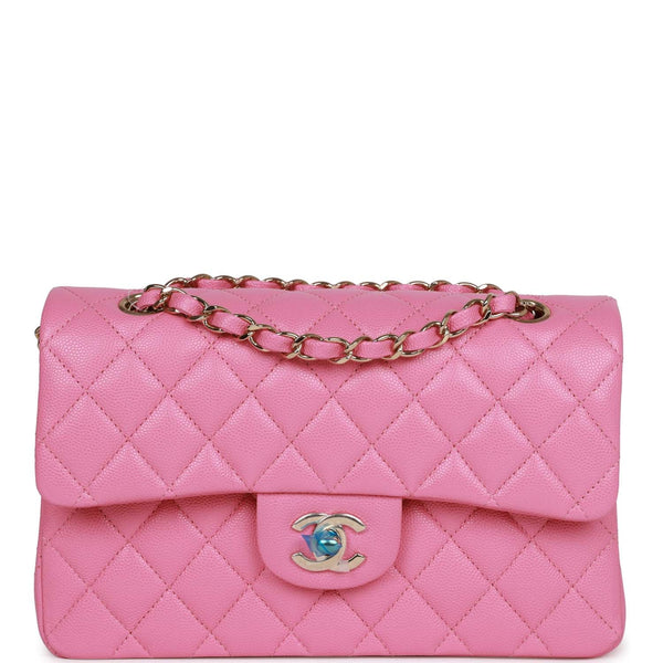 $2600 Chanel Classic Mini Pink Caviar Leather Shoulder Bag Purse