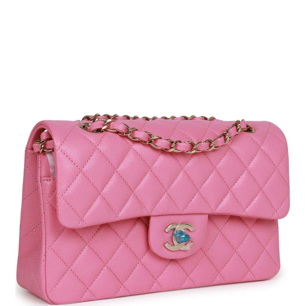 Chanel Small Classic Double Flap Bag Pink Caviar Light Gold Hardware –  Madison Avenue Couture